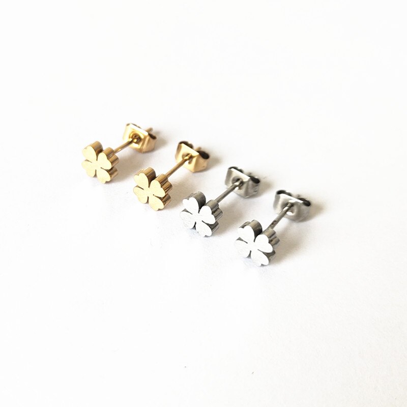 Neue Frauen Silber Farbe Gold Edelstahl Runde Hohl Kreis Tier Bär Blume Stern Stud Ohrringe Pulseras Schmuck