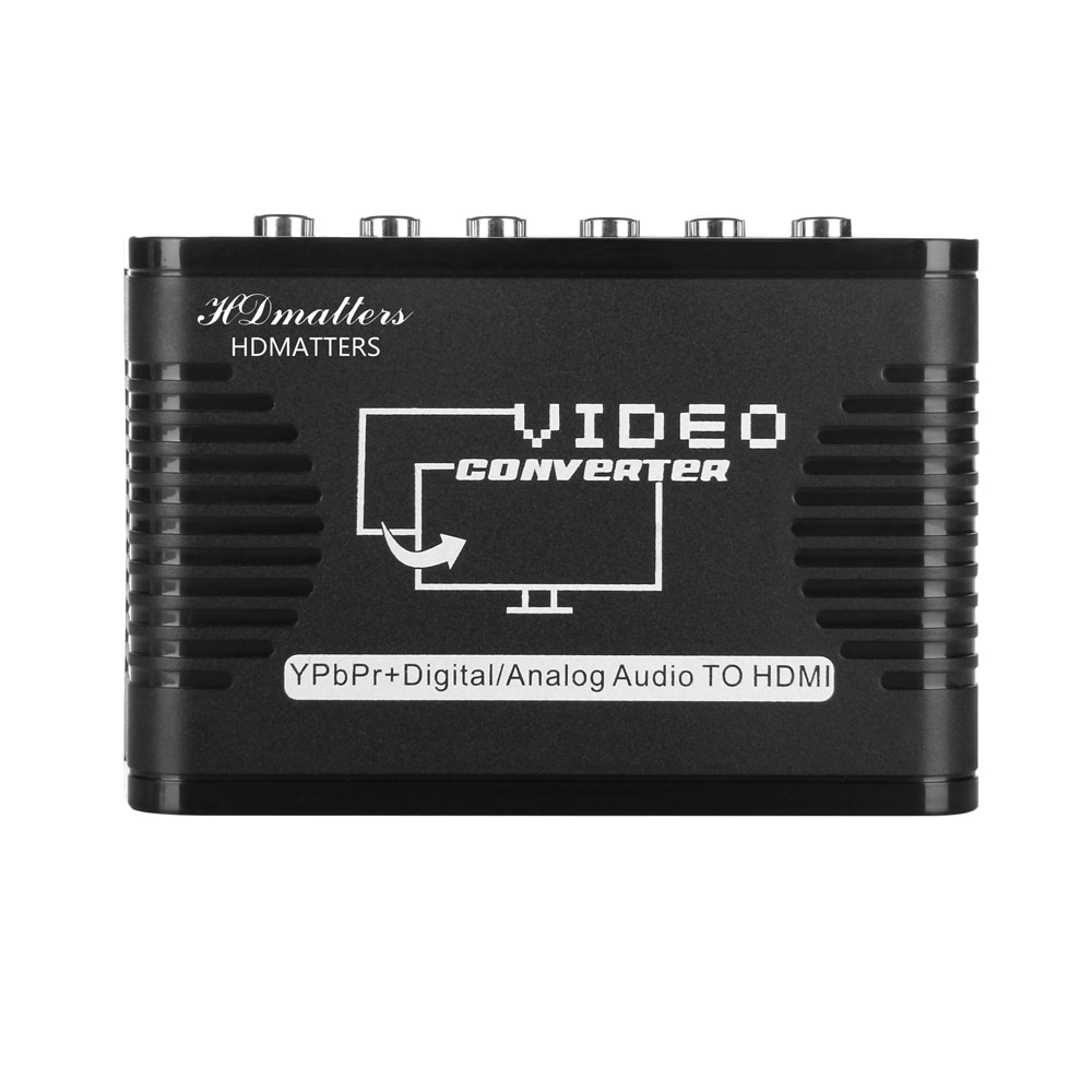 5 RCA Ypbpr component naar HDMI HDTV video audio converter adapter met voeding (USB DC kabel)