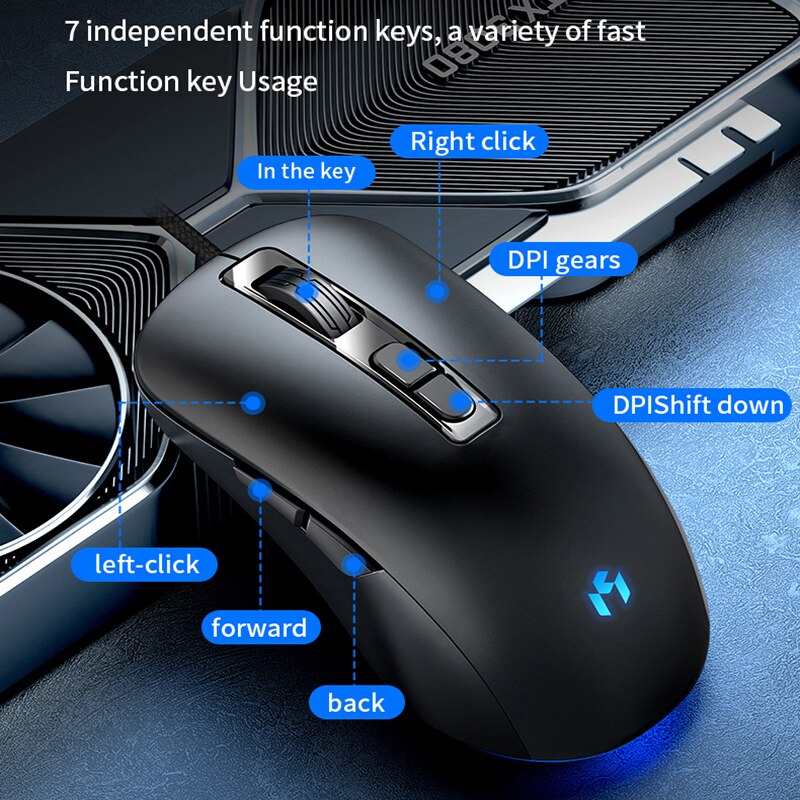 Wired Silent Mouse USB Office Computer Mouse 3200 DPI 7 Buttons Optical Ergonomic Gaming Mouse Support Full key programming Mice