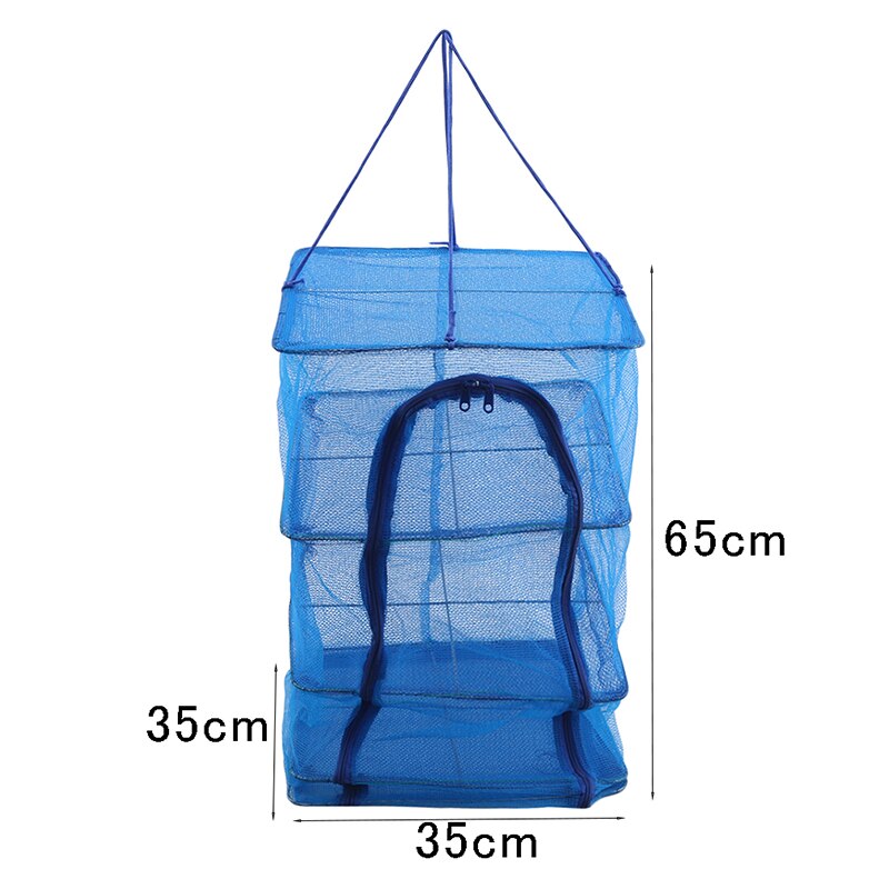 Foldable 4 Layers Drying Fishing Net Rack Hanging Vegetable Fish Dishes Dryer PE Hanger Fish Fishing Net Fishing Supplies