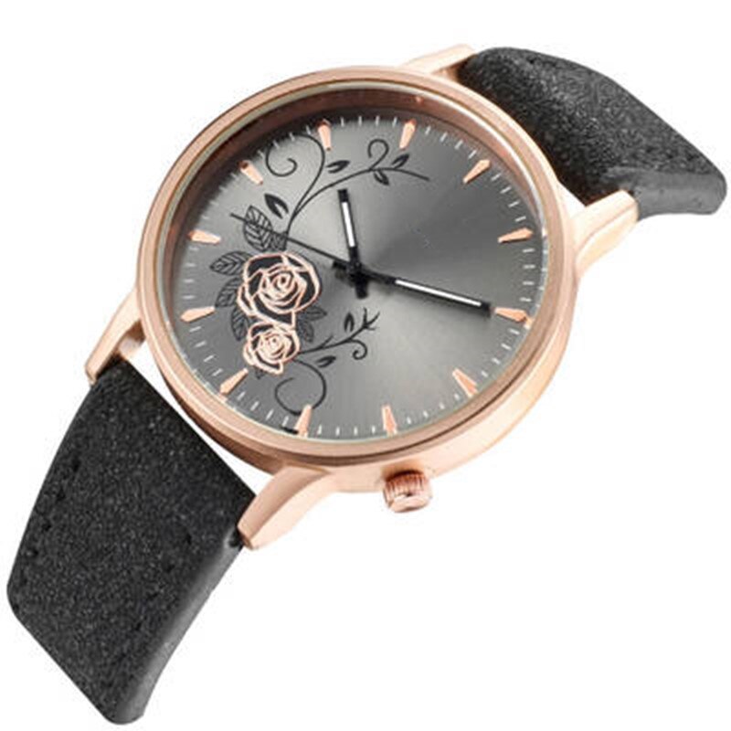 1Pcs Vrouwen Horloges Frosted Lederen Band Bloem Prachtige Dames Klok Leeftijd Meisje Horloge Gmt Relojes Mujer Bayan Saat
