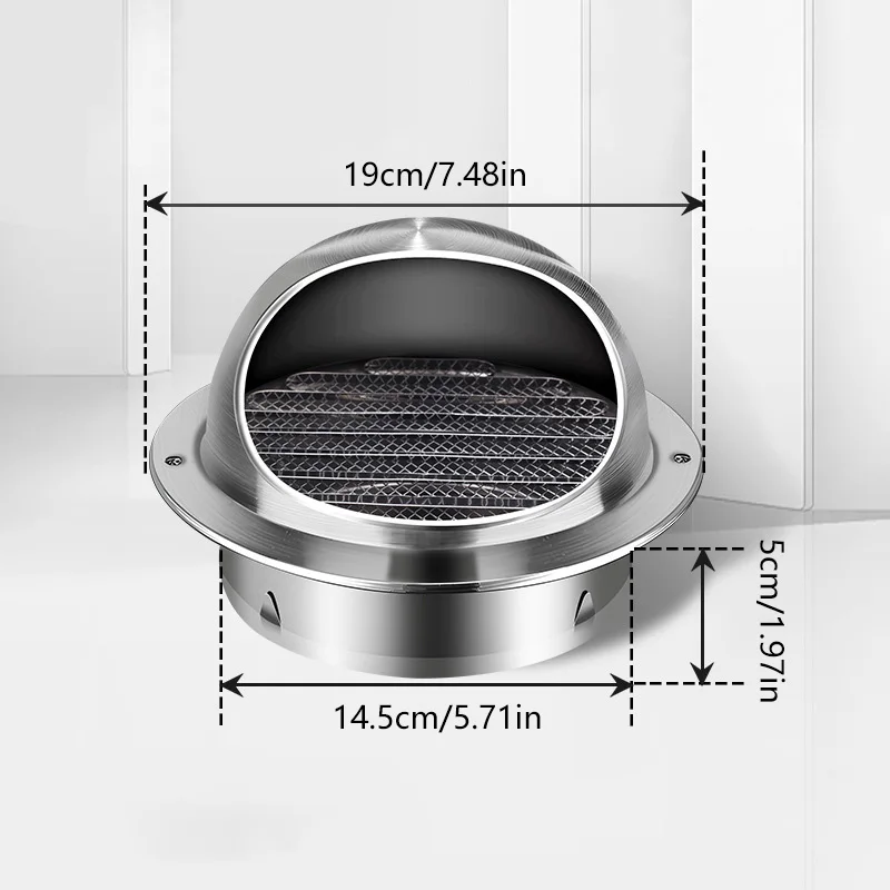 Stainless Steel Vent Ducting Ventilation Exhaust Grille Cover 100/150mm Round Waterproof Heating Cooling Air Ceiling Vents Cap ﻿: light green