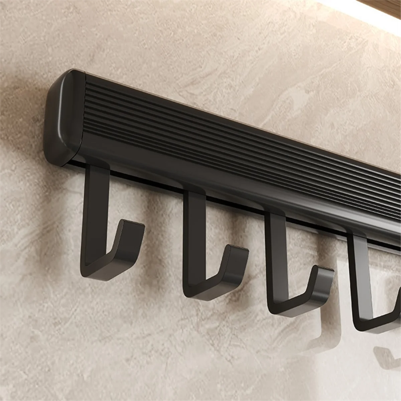 Hooks Kitchen Hook Rack Wall Mounted Hangers Rack Spoon Shovel Chopping Board Organizer Kitchen Accessories Movable Row Hook