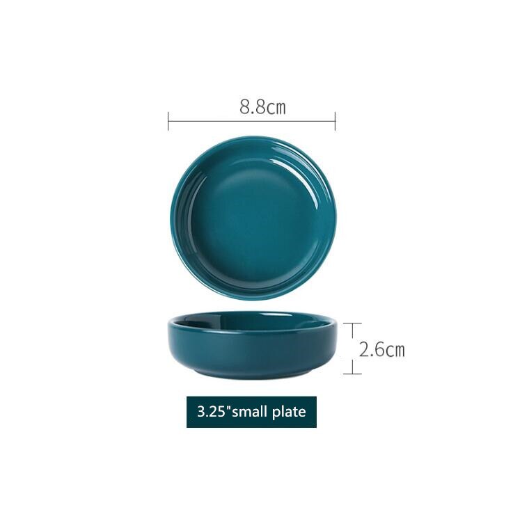 2 Colors Porcelain Dinner Plate Set Ceramic Tableware Food Dishes Rice Salad Noodles Bowl Soup Family Hotel Kitchen Cook Tool: 3.5green small plate