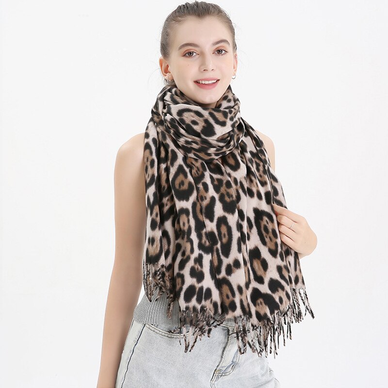 Leopard Shawl Shrugs For Women 200*72 Stole Bridal Wedding Wrap Shawl Cape Cloak Bolero Winter Warm Brown Ivory Scarf Shawls