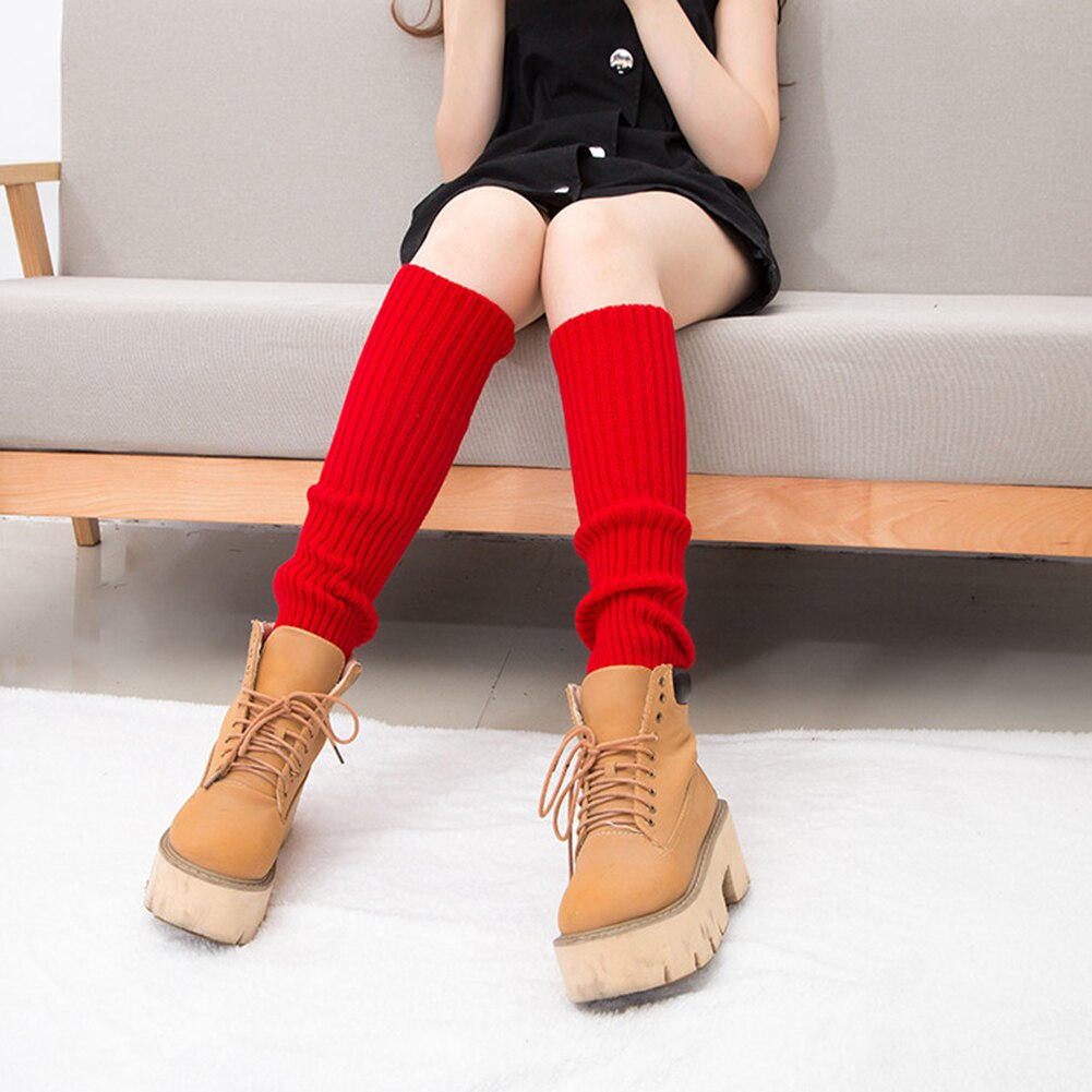 Women Winter Warm Leg Warmers Knitted Scoks Crochet Long Boots Socks