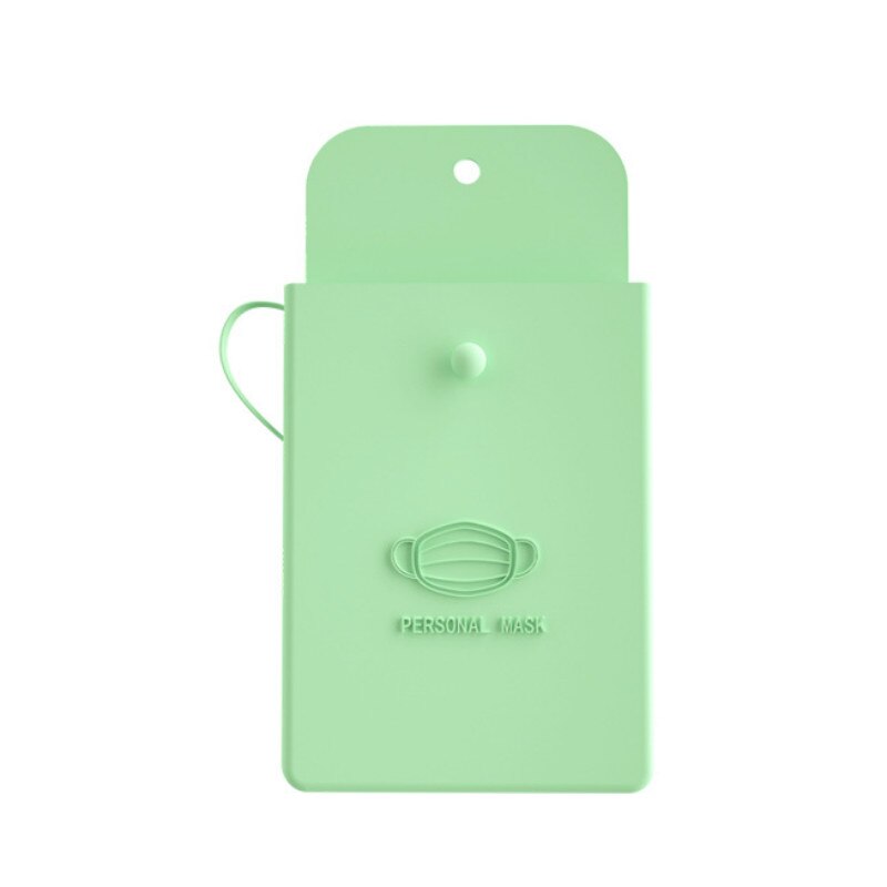 Silicone Mask bag Portable Face Mask Holder Storage Box students Reusable Facemask Storage bag Mask Bag Dustproof Face Mask Case: green