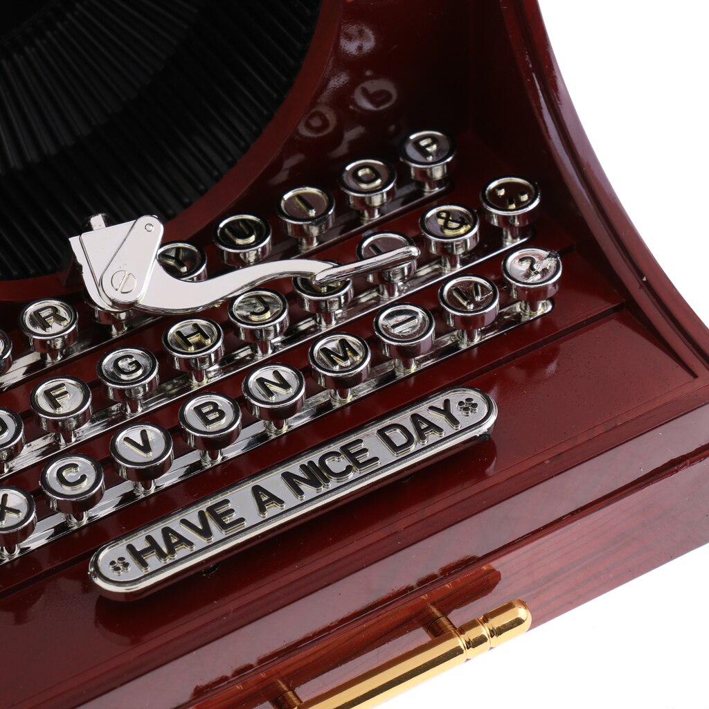 Ouderwetse Mechanische Schrijfmachine Muziekdoos Speelgoed Tafel Decor