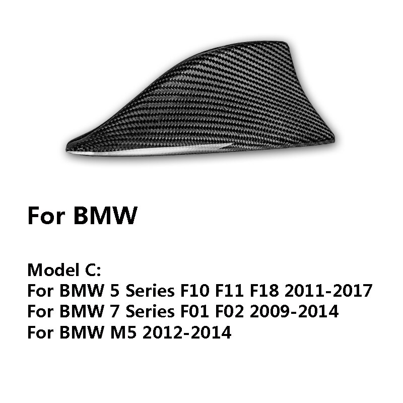 Cubierta de antena de aleta de tiburón, pegatinas de fibra de carbono para BMW E90, E92, E46, E36, E60, E70, F20, F30, F10, F22, F31, F15, F21, G30, G20, G01, G05, G07: C / B-Carbon Fiber