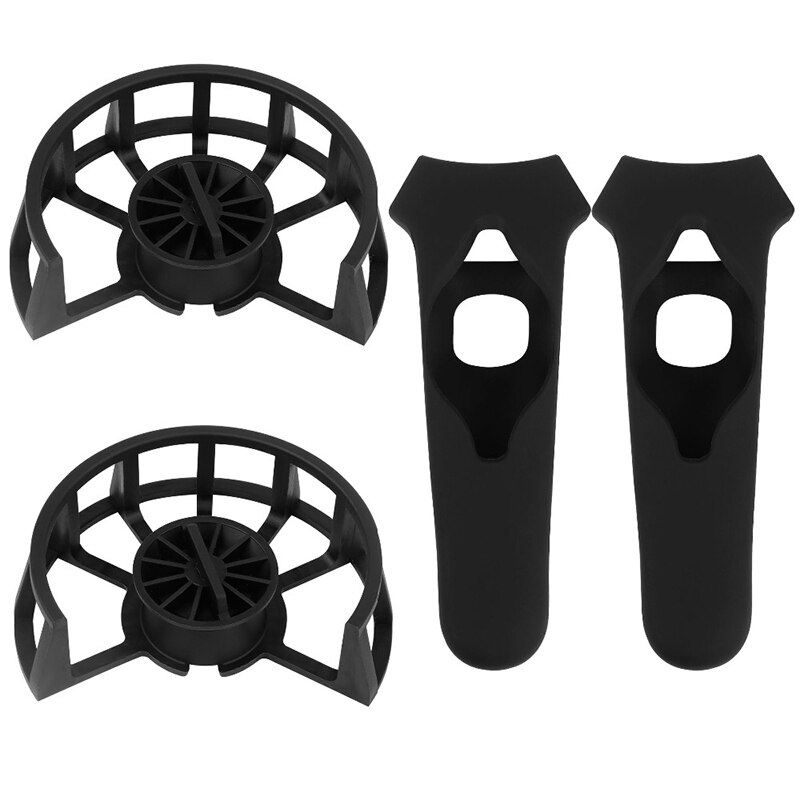 2Pcs Controller Anti-Collision Elastic Protective Cover and Silicon Protective Case for Htc Vive / Pro Headset Vr Controllers Ha