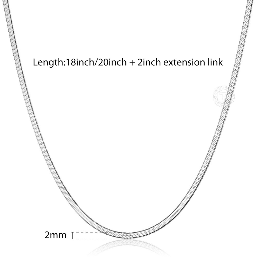 Girocolli DN338 da donna Chic regolabili in acciaio inossidabile con catena a maglie a spina di pesce in acciaio inossidabile da 2MM