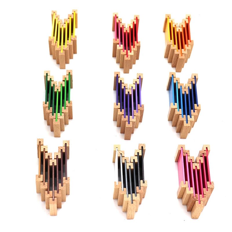 Zintuiglijke Materiaal Leren Kleur Tablet Box 1/2/3 Hout Voorschoolse Training Kinderen Speelgoed