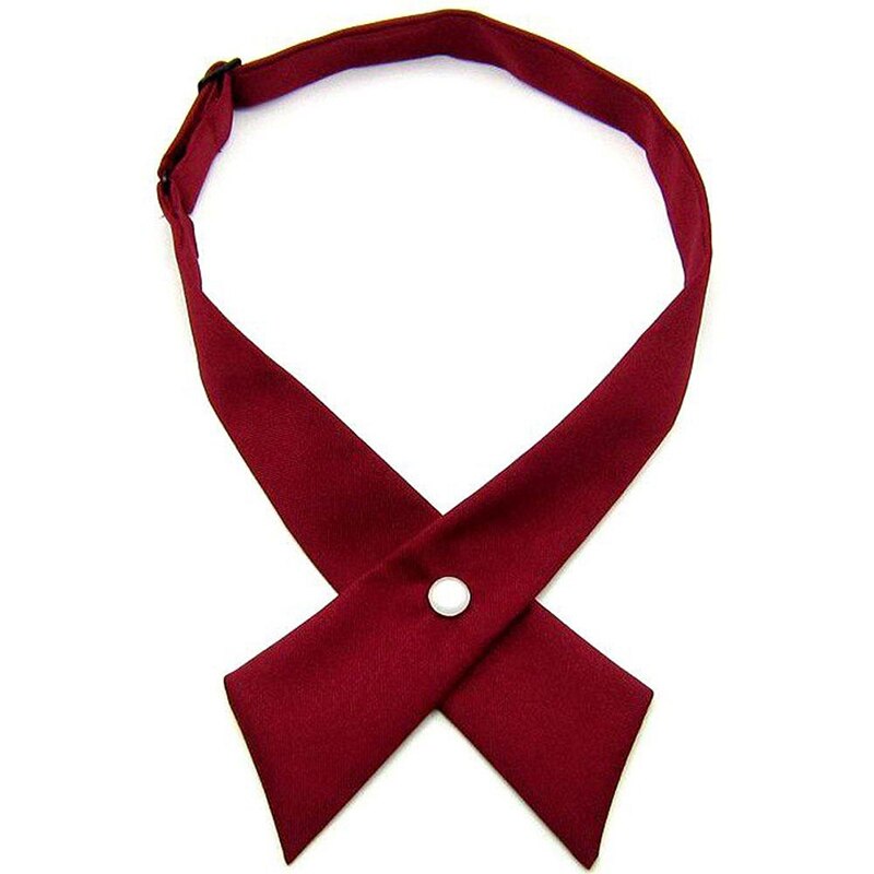 Verstelbare Kruis Strikjes Voor Mannen & Vrouwen Solid Business Casual Das Formele Jurk Mannen Wedding Metalen Kraag Das bowtie: Dark Red