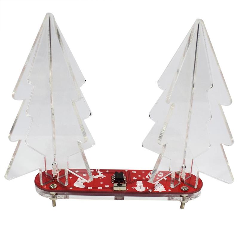 Diy Licht Speelgoed Volledige Kleur Veranderende Led Gradiënt Acryl 3D Kerstboom Kit Home Decor Onderwijs Wetenschap Speelgoed Leren Set: B