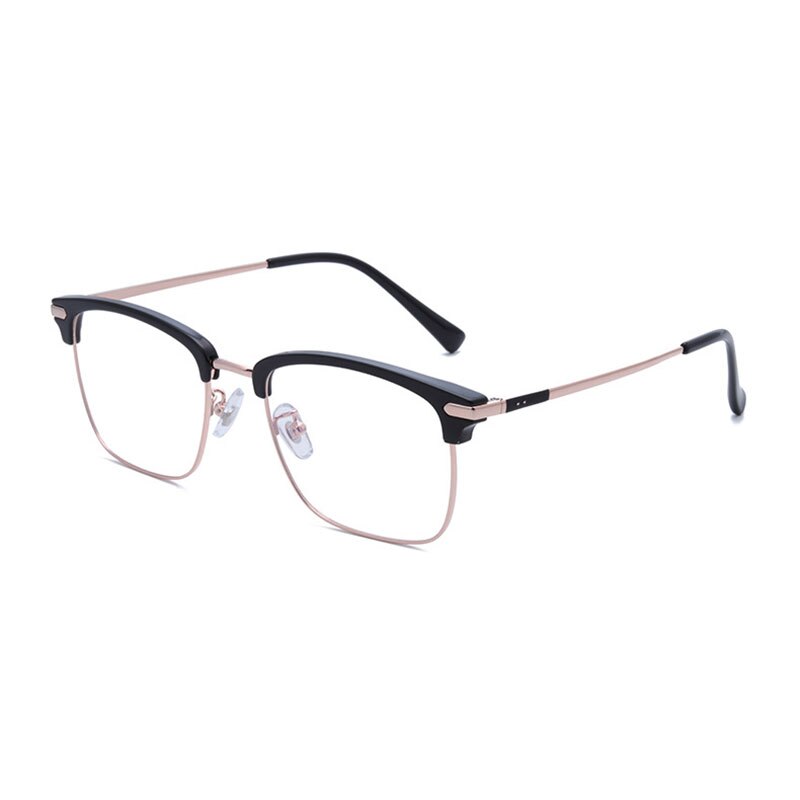 Gafas con montura de titanio puro para hombre, lentes con borde completo, bisagras de primavera, gafas de visión corta, gafas rectangulares