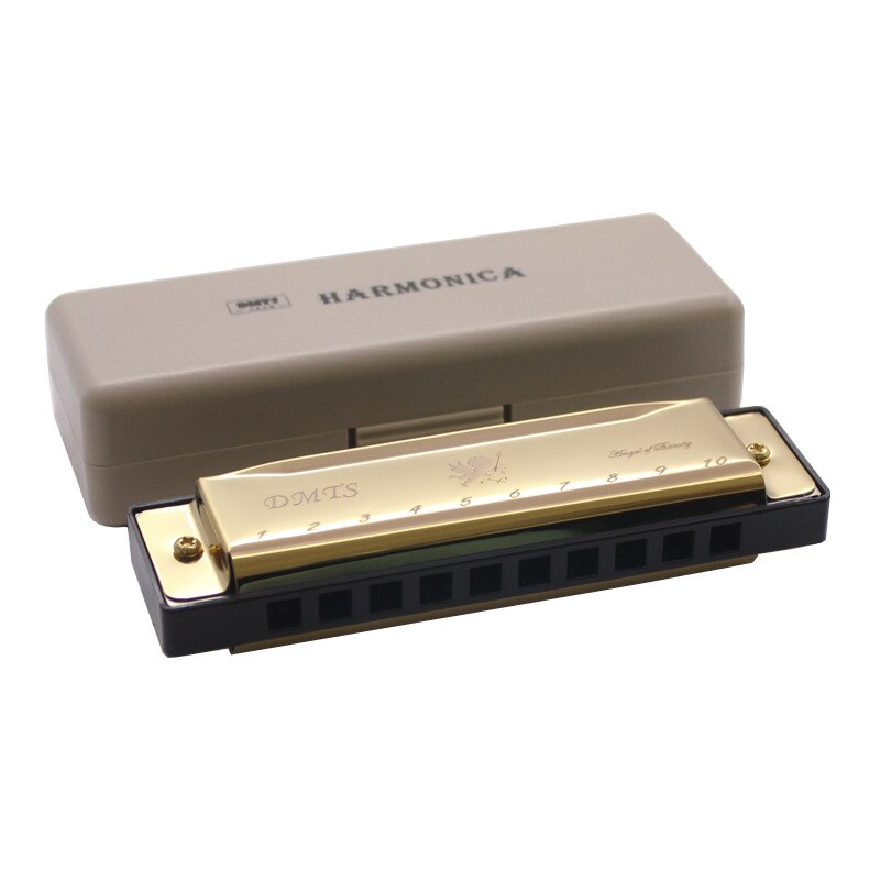 OEING Chromatic Harmonica - 10 Holes, 25 Keys, C Tone, Phosphor Bronze Reeds, Resin Body