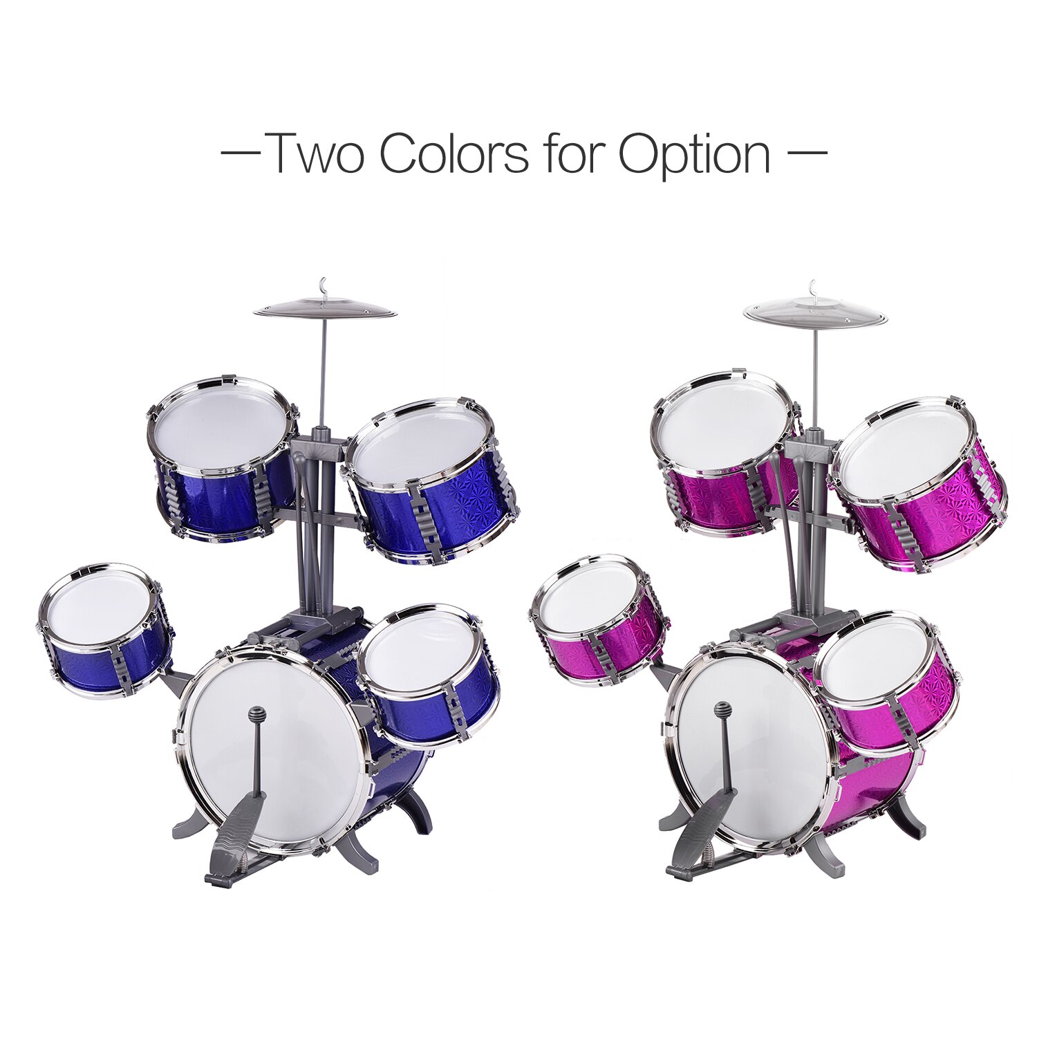 Kinderen Kids Jazz Drum Set Kit Muziekinstrument Educatief Speelgoed 5 Drums En Een Symbal Slaginstrument