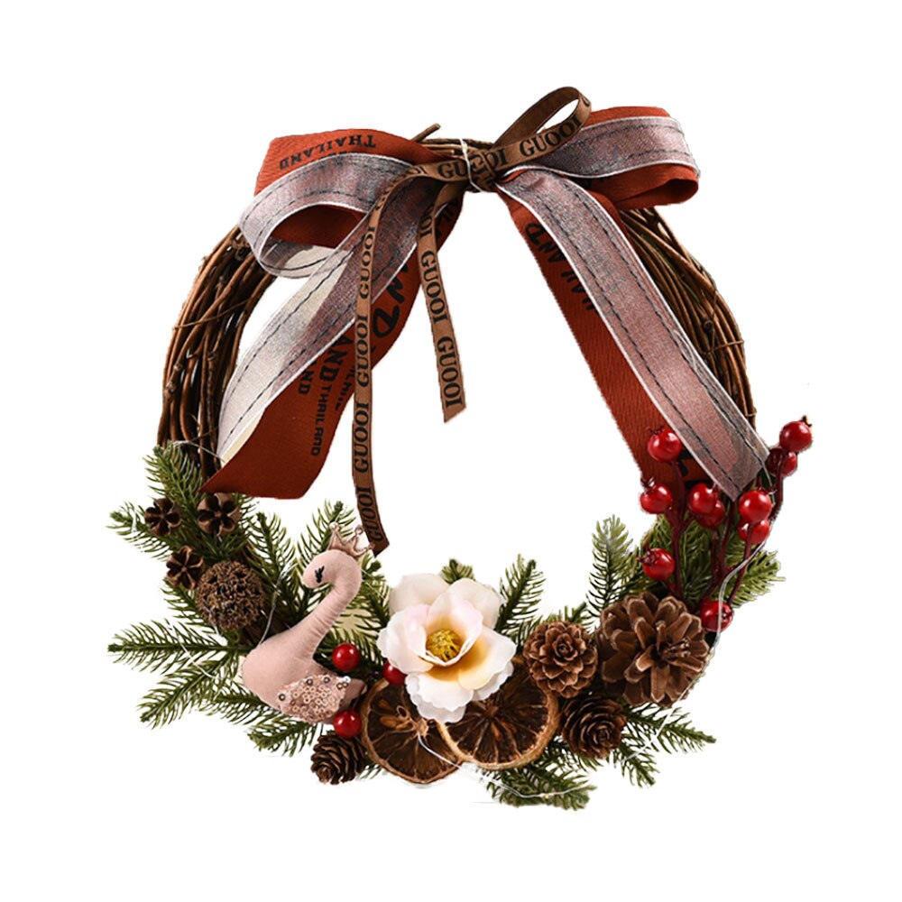 Juledekoration krans håndlavet simulation julekrans dør hængende vindue rekvisitter arrangement dekoration: A5
