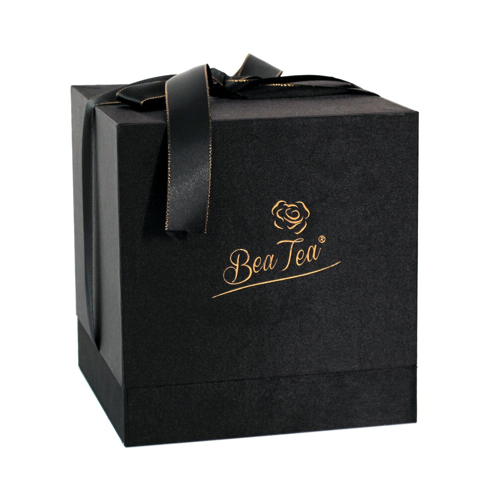 Getrocknete Blumen Ornamente Erhalten Rosen Bears in Glas Abdeckung mit Lichter Hochzeit Weihnachten Neue Jahr Wohnkultur für Mädchen: gift box