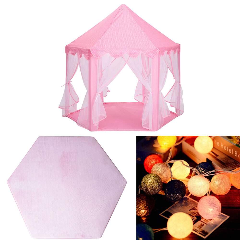 Portable Princess Castle Children Play Activity Tent Fairy House Fun Playhouse Beach Tent Boys Girls Baby Toys For Children: WJ3003A P7 LIGHT