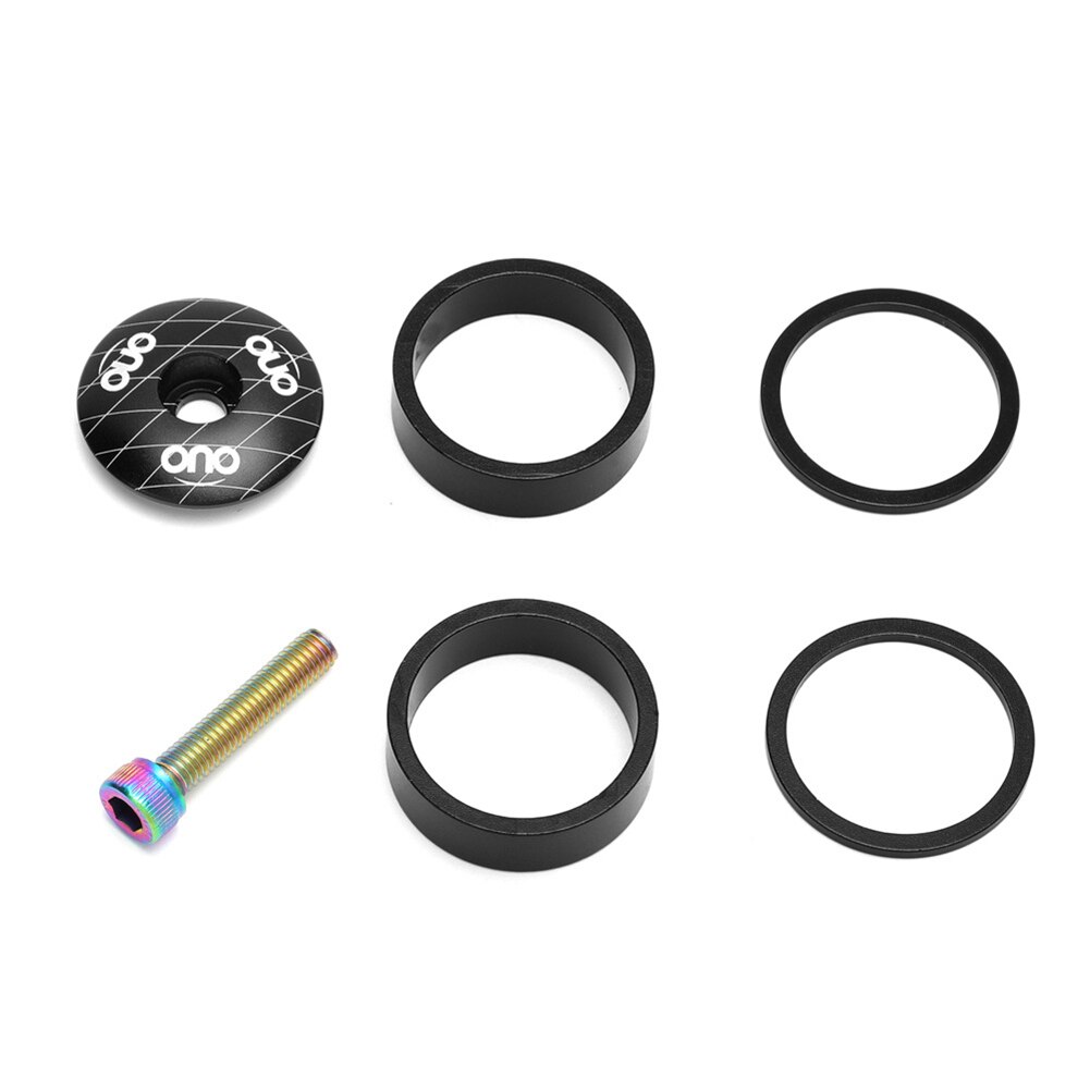 Mtb Fiets Stuurpen Top Cap Headset Cover Spacers Kit Fietsen Voorvork Ring Spacer Bike Vervanging Onderdelen Fittings: Black 2mm10mm