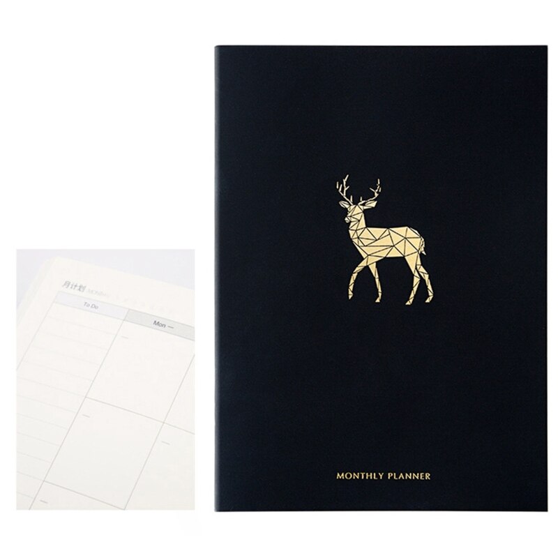 Organizer A4 Planner Notebook Journals DIY 365 Days Plan Note Book Kawaii Weekly Monthly Schedule Notepad Stationery: Coffee