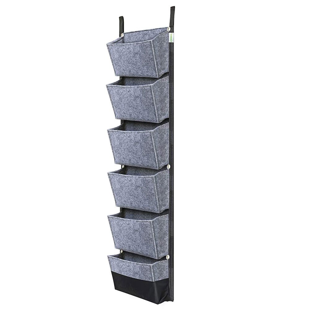 Wall Hanging Green Grow Bag Planter Vertical Garden Vegetable Living Garden Bag Planter Growing Bags Flowers Supply: Grey