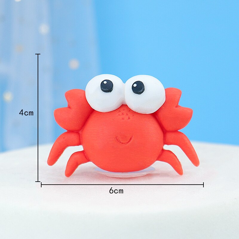 Lovely Sea Ocean Theme Happy Birthday Cake Topper Party Supplies Submarine World Summer Fish Series Cake Decoration: crab