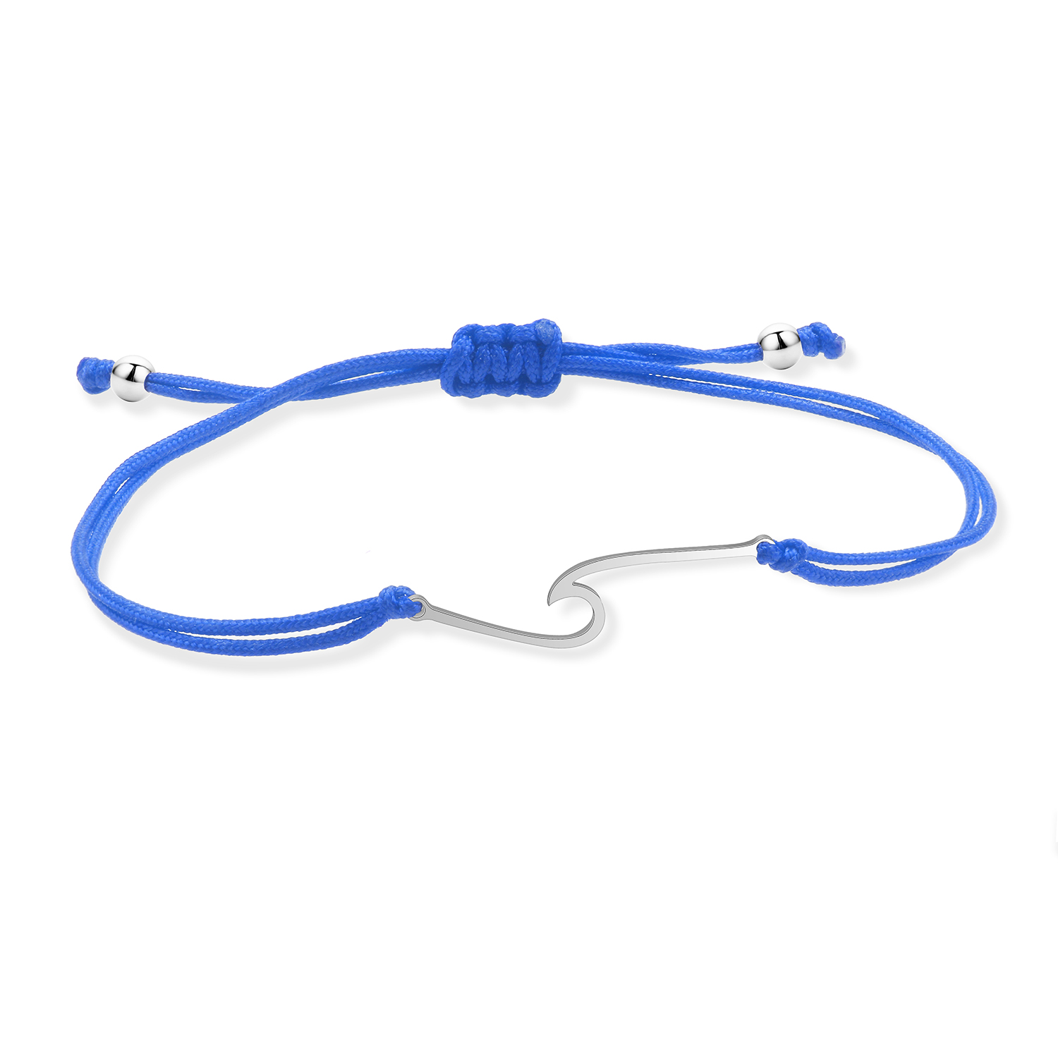 Rvs Mooie Oceaan Golf Bedelarmband Vrouwen Meisje Mode Zee Surf Rood Zwart Blauw String Handgemaakte Verstelbare Sieraden: Silver Plated