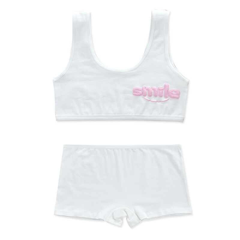 Training Bh Set Meisjes Tiener Ondergoed Set Meisjes Beha Voor Tieners Kinderen Ondergoed 8-14 Jaar: WHITE
