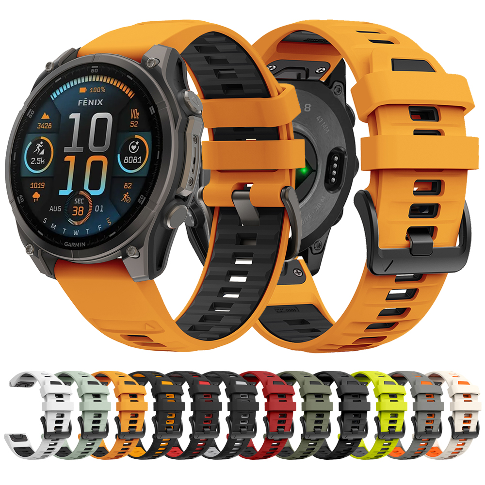 Bracelet de montre Fenix8 1:1 pour Garmin Fenix 8 47mm 51mm E 7 7X 6 6X 5 5X/Epix Pro/Enduro 3 QuickFit 22mm 26mm, Bracelet en Silicone