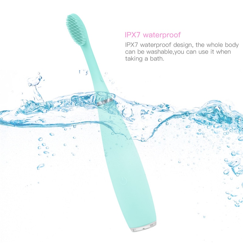 Ultrasonic Vibration Electric Tooth Brush Silicone Deep Clean Oral Brushes Soft Gum Massage USB Rechargeable Toothbrush P46
