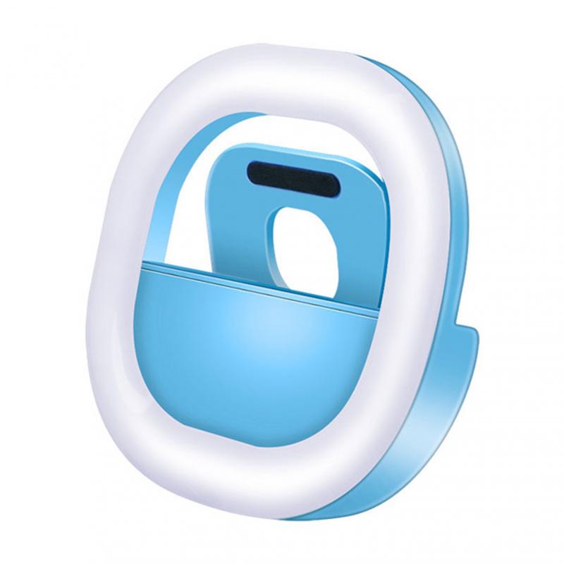 Mobile Phone Fill Light Round Fill Light Artifact Selfie Light LED Whitening Flash Mobile Phone Lens Live Light: blue