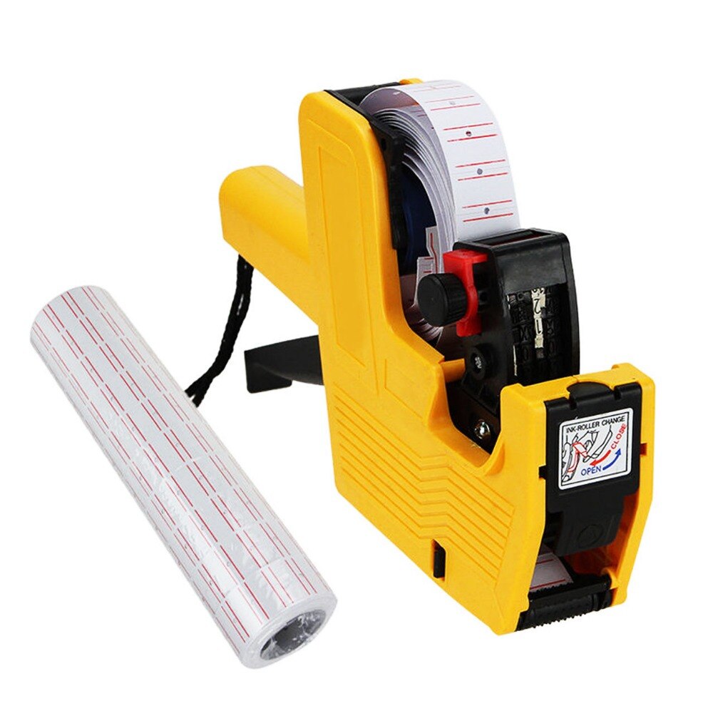 [Fly Eagle] MX-5500 8 Cijfers Eos Prijskaartje Gun + 5000 Wit W/Rode Lijnen Labels + 1 Inkt