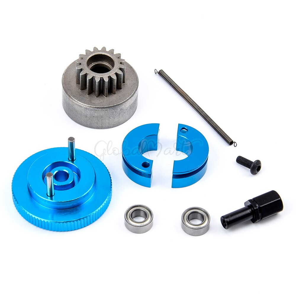1Set Complete Flywheel Clutch bell 16T / 21T &amp; Shoes Spring Ball Bearings Nitro Engine Parts For HSP 1/10 Buggy Truck Truggy