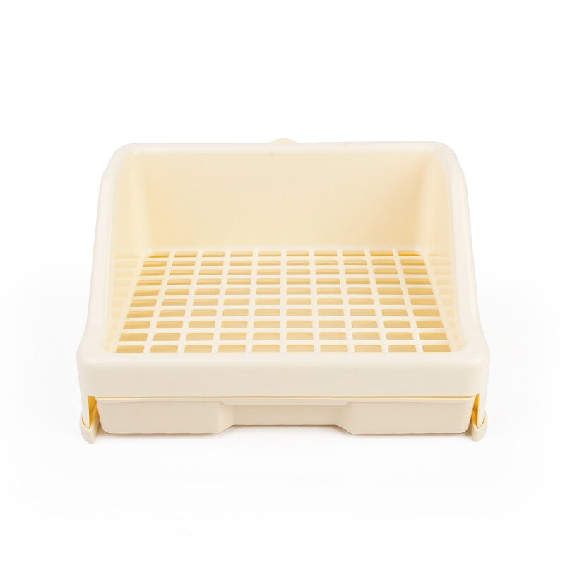 Extra Large Rabbit Litter Box with Drawer Small Animal Litter Pet Toilet Potty Trainer Corner Bunny Bedding Box Plastic Pet Pan: Beige