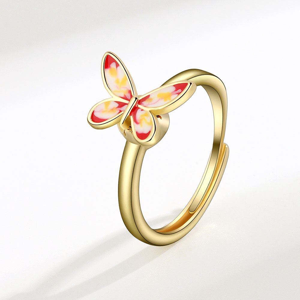 Vintage Vlinder Ringen Voor Vrouwen Draaien Fidget Spinner Ring Anti Stress Angst Ringen Vrouwelijke Sieraden Bague
