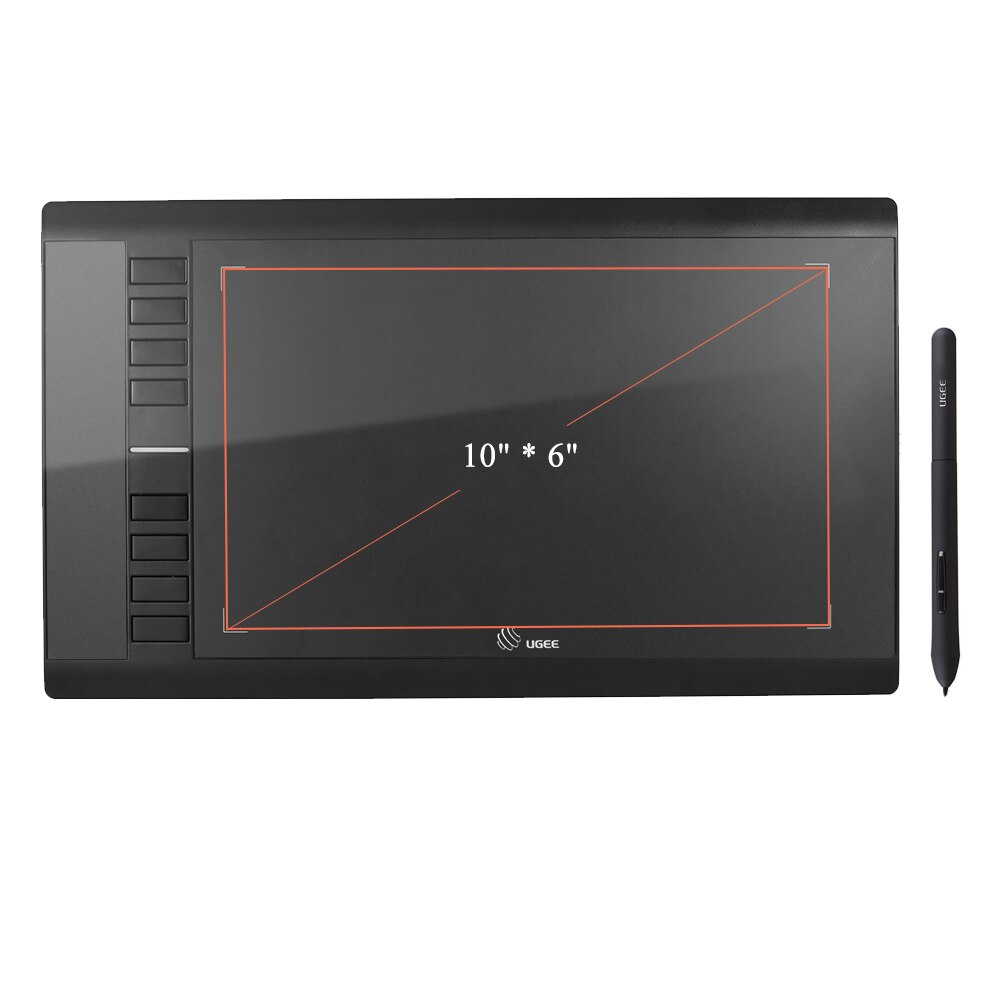 UGEE M708 Upgraded Graphics Drawing Tablet Board with Battery-free Passive Pen 8192 Pressure Sensitivity 266RPS 10 * 6inch