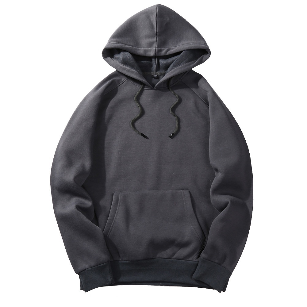 5 färger enfärgad herr höst vinter casual hoodies tjocka huvtröjor