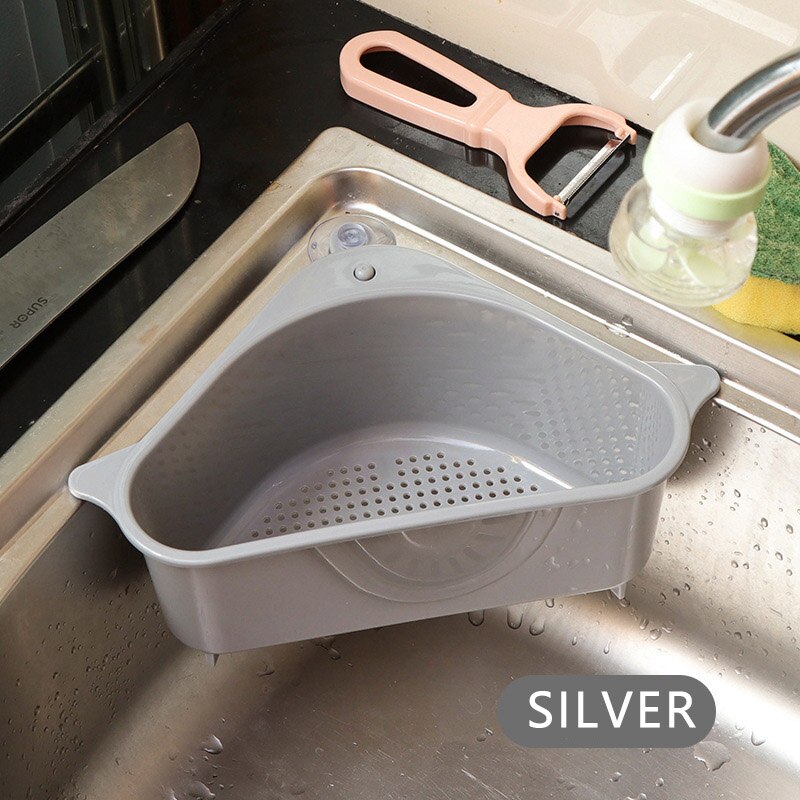 Sugekop trekantet vaskesil afløbshylde grøntsag / frugt / svamp / værktøj køkken trekantet vask filtervaske: Flis