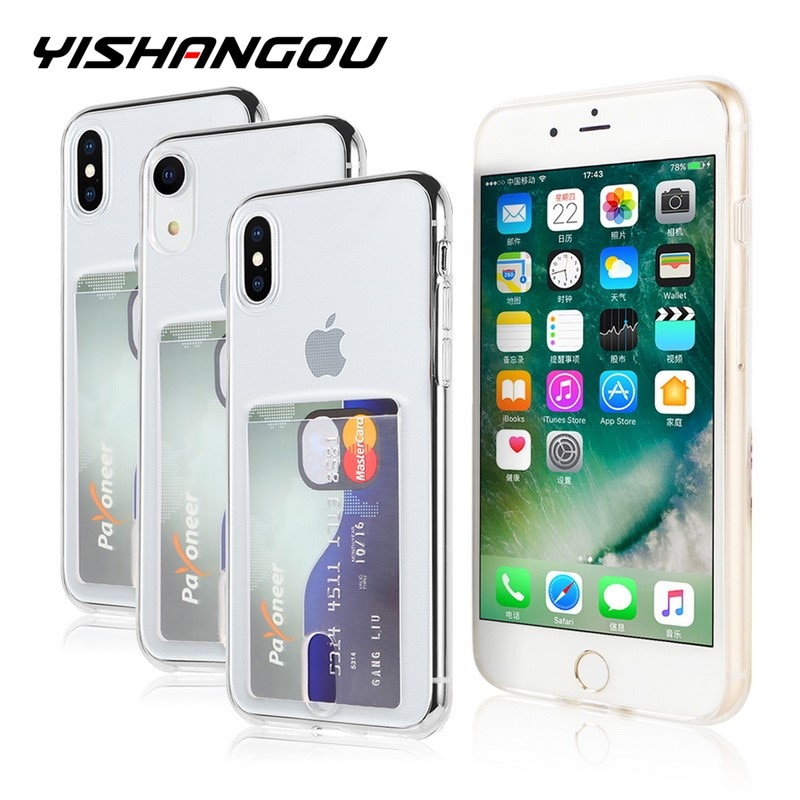 YISHANGOU-funda transparente para iPhone, funda trasera de TPU suave para iPhone 12 11 Pro Max 7 8 6S Plus X XR XS Max