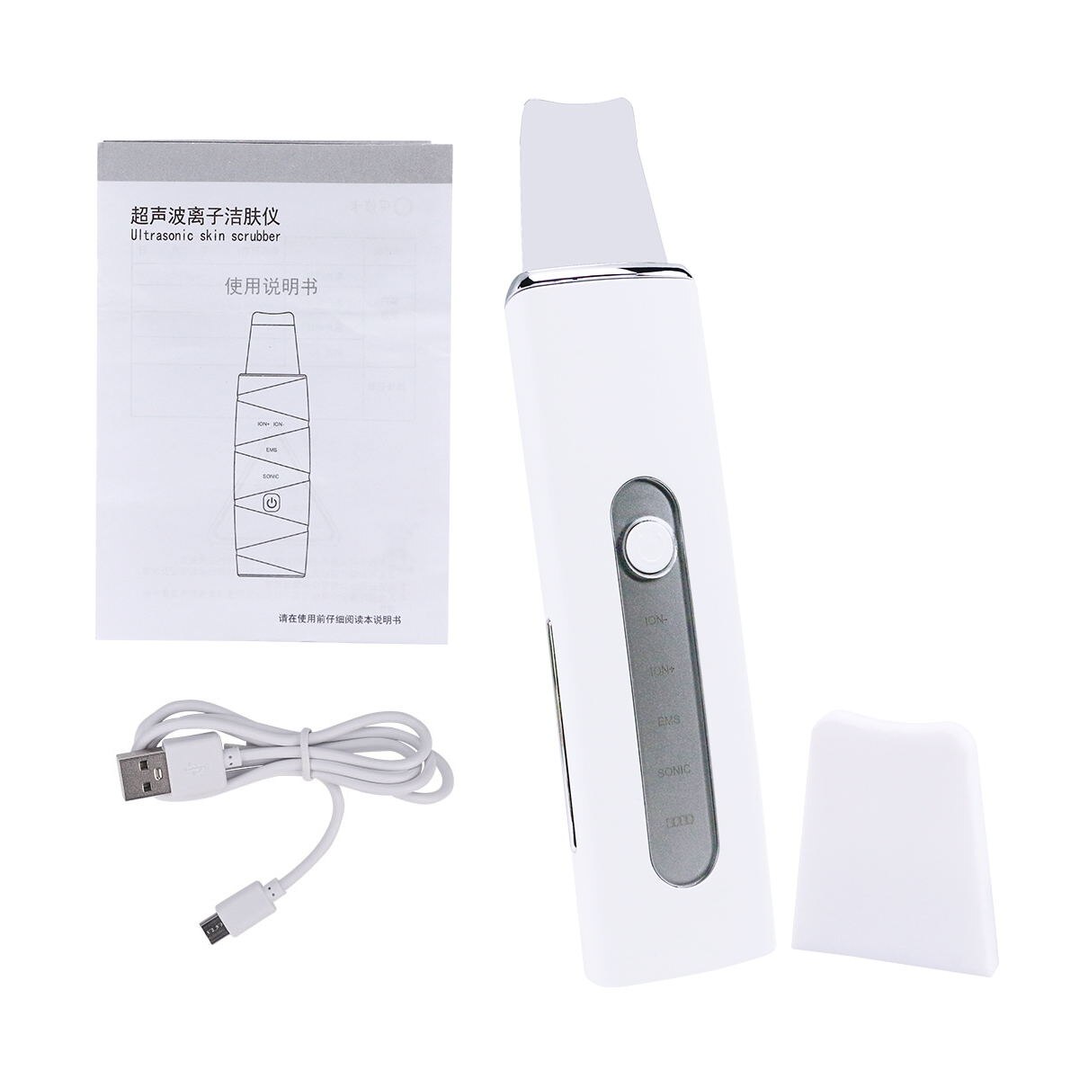 Ultrasonic face cleaning cosmetics machine effective smooth skin Facial Pore Cleaner Rechargeable Skin Scrubber: 8801