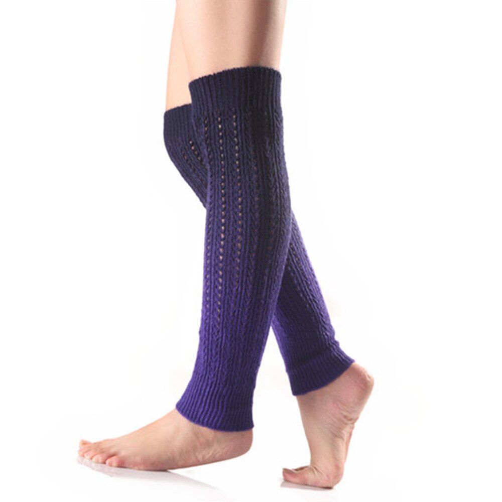 Ladies Winter Cashmere Knitted Leg Warmers Boot Cuffs Trim Toppers Gradient colour Leg Warmers ST024: Deep purple