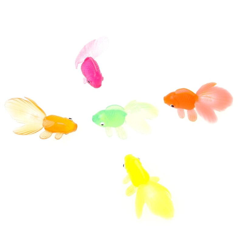 20 stücke Gummi Simulation Kleine Goldfisch Gold Fisch freundlicher Spielzeug Dekoration Schlecht Spielzeug