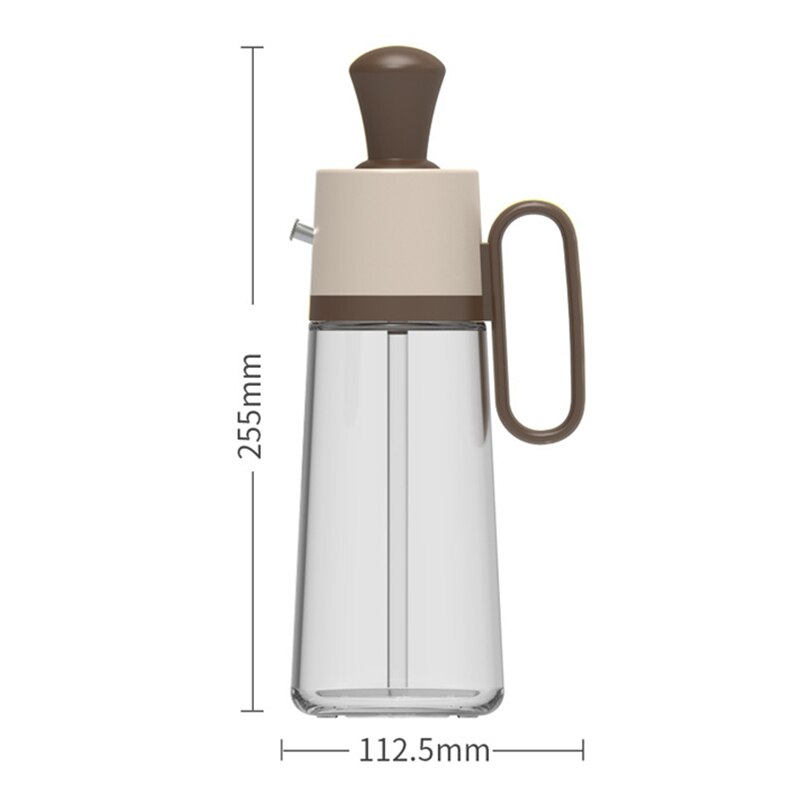 550ML kreatywna kuchnia szklana olejarka dwu-w-jednym butelka oleju gospodarstwa domowego przyprawa uchwyt z pędzlem grill opryskiwacz narzędzia kuchenne: brązowy