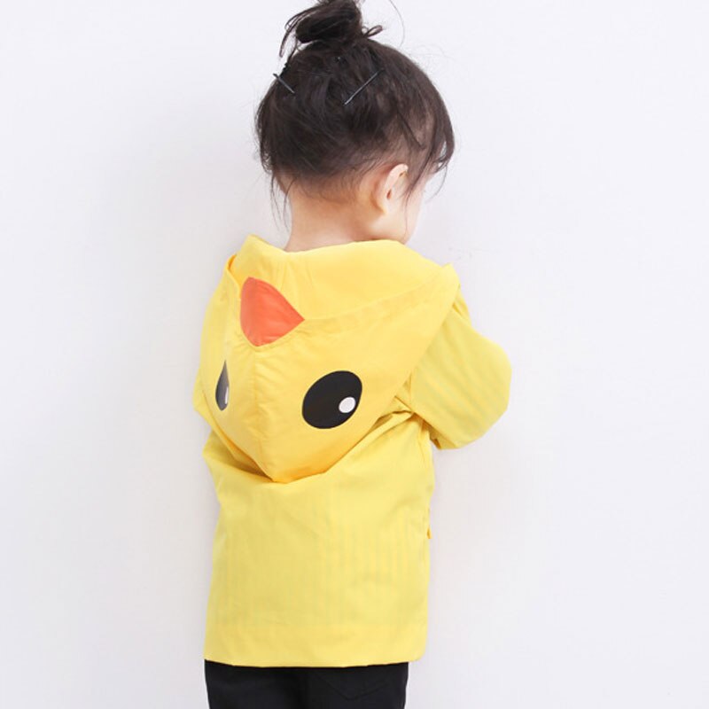 Chaqueta de pato amarillo para niños, abrigo de Primavera/otoño, chaqueta de bebés niños, abrigo de uso en exteriores para niños