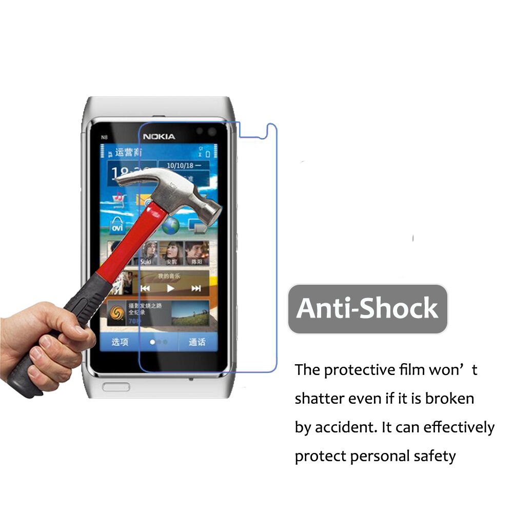 3PCS 0.15mm Nano Anti-shock PET Guard Film For Nokia N8 N8-00 Phone Screen Protector HD Clear Anti-Scratch Water-proof Film