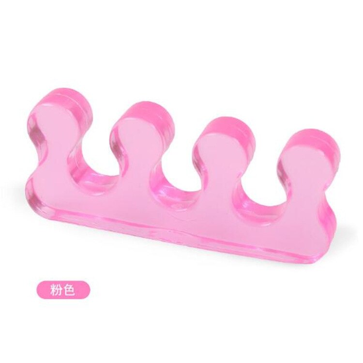 1 Paar Silicone Soft Form Toe Separator / Finger Spacer Voor Manicure Pedicure Nail Tool Flexibele Soft Silica: Roze