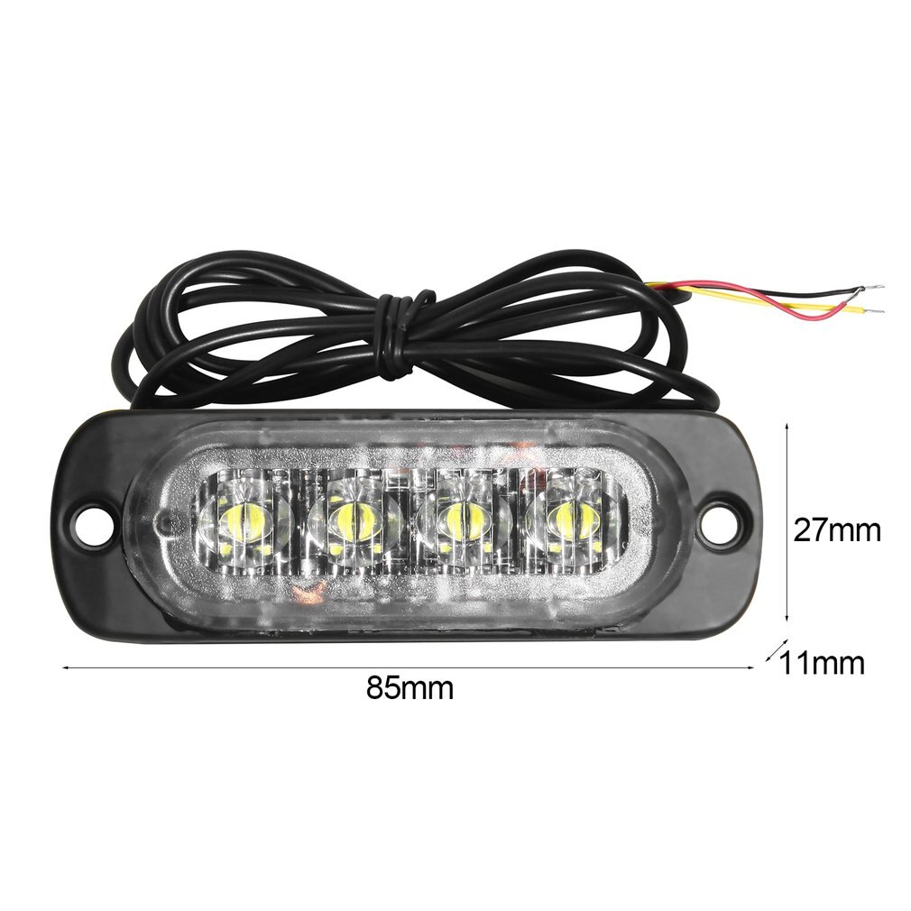 4 led 12-24v ultra-slank bil køretøj lastbil strobe blitz lys bagside lys bil nødadvarsel advarsel lampe bil styling