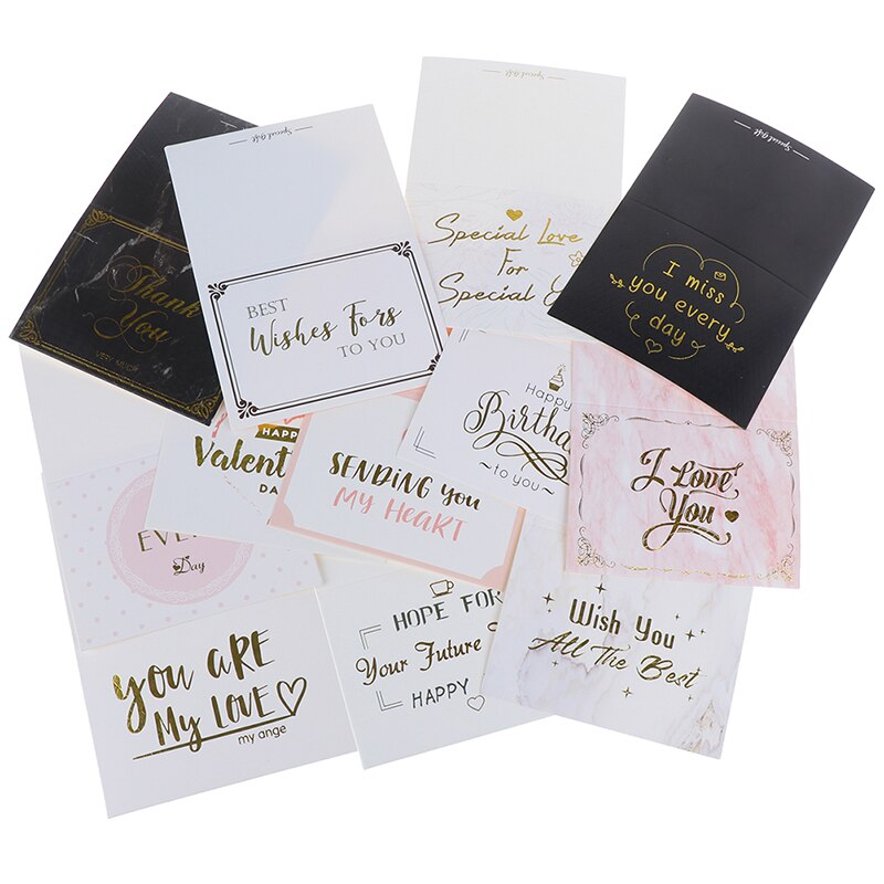 Tarjeta de felicitación creativa de 10 Uds., tarjeta de felicitación para boda, Mensaje de flores para el Día de San Valentín, tarjeta de agradecimiento, decoración para de cumpleaños